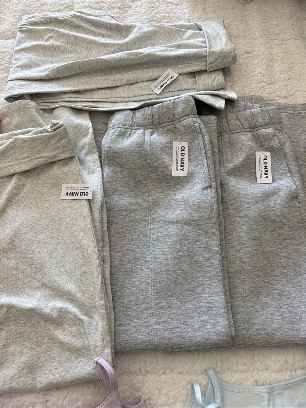 Old Navy Girls Pastel Tank Tops and Light Gray Joggers Set. All for 1 price